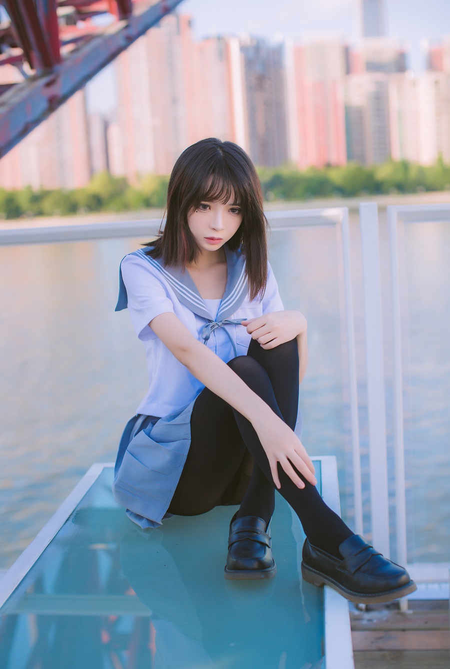 疯猫ss-制服少女写真集02-海边JK[15P] 小姐姐 预览2图