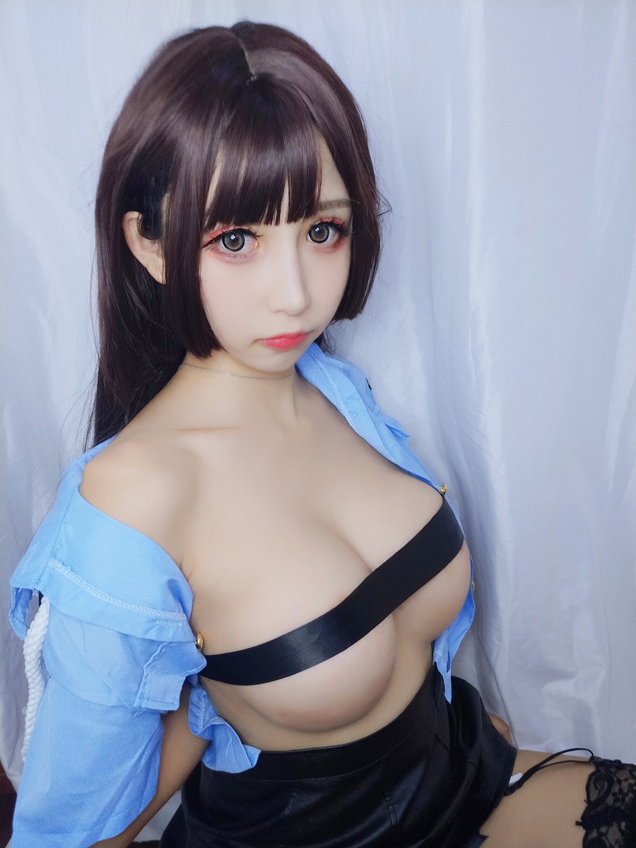 雯粥粥i-蓝色制服[15P+1V] 小姐姐 预览3图